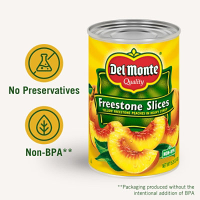 Del Monte Peaches Sliced in Heavy Syrup Freestone Yellow Freestone - 15.25 Oz - Image 2