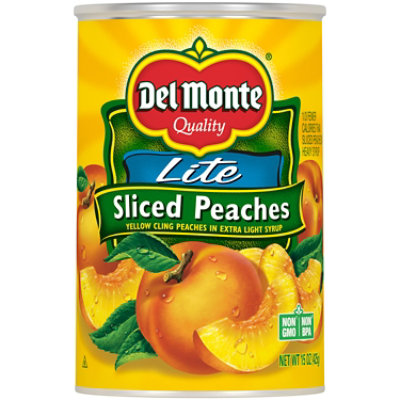 Del Monte Lite Yellow Cling Sliced Peaches in Extra Light Syrup - 15 Oz