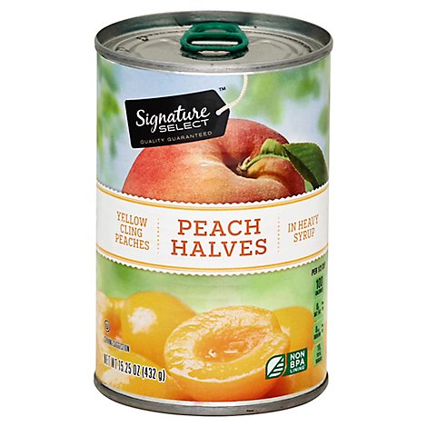 Signature SELECT Peaches Halves in Heavy Syrup Can - 15.25 Oz