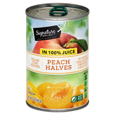 Signature SELECT Peaches Halves in 100% Juice Can - 15 Oz - Image 1