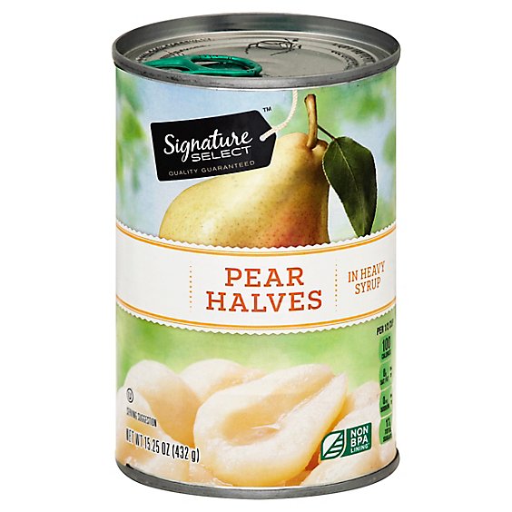 Signature SELECT Pear Halves Bartlett in Heavy Syrup - 15.25 Oz