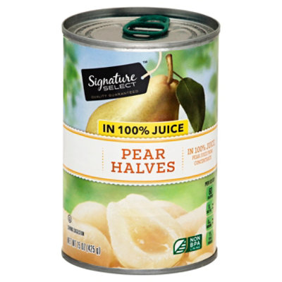 Signature SELECT Pear Halves in 100% Juice Can - 15 Oz