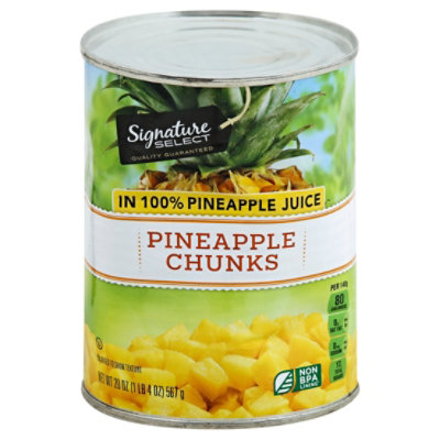 Signature SELECT Pineapple Chunks in 100% Pineapple Juice - 20 Oz