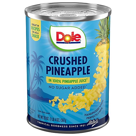 Dole Pineapple Crushed in 100% Pineapple Juice - 20 Oz
