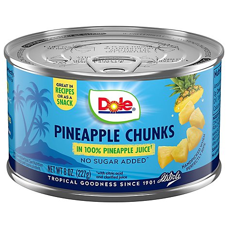 Dole Pineapple Chunks in 100% Pineapple Juice - 8 Oz