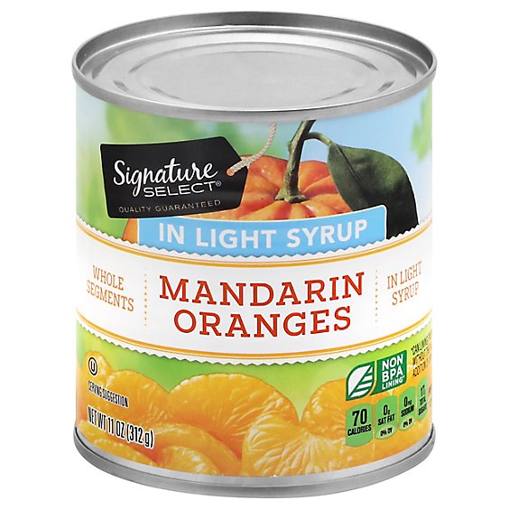 Signature SELECT Mandarin Oranges Whole Segments in Light Syrup - 11 Oz