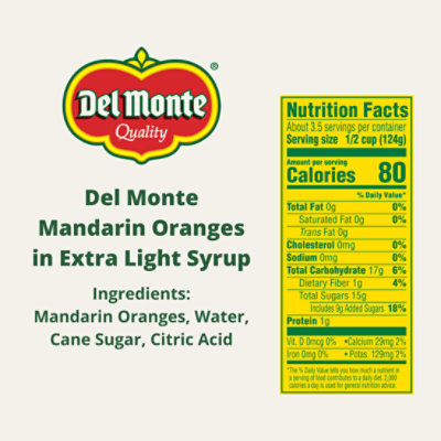 Del Monte Mandarin Oranges in Light Syrup - 15 Oz - Image 4