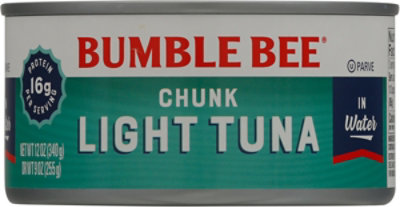 Bumble Bee Tuna Chunk Light in Water - 12 Oz - Image 2