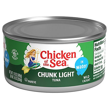 Chicken of the Sea Chunk Light Tuna in Water Chunk Style - 12 Oz - Image 2