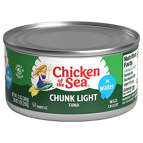 Chicken of the Sea Chunk Light Tuna in Water Chunk Style - 12 Oz