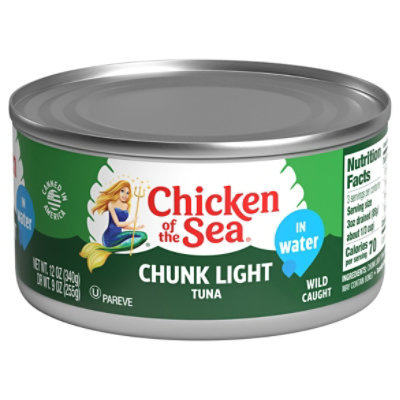 Chicken of the Sea Chunk Light Tuna in Water Chunk Style - 12 Oz