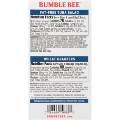 Bumble Bee Snack On The Run with Wheat Crackers Tuna Salad Fat-Free - 3.5 Oz - Image 6