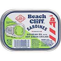 Beach Cliff Sardines in Soybean Oil with Hot Green Chilies - 3.75 Oz - Image 2
