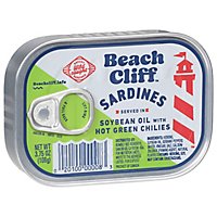 Beach Cliff Sardines in Soybean Oil with Hot Green Chilies - 3.75 Oz - Image 1