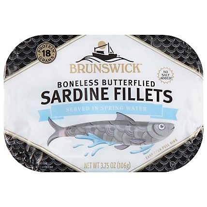 Brunswick Sardines Fillets in Spring Water - 3.75 Oz - Image 1