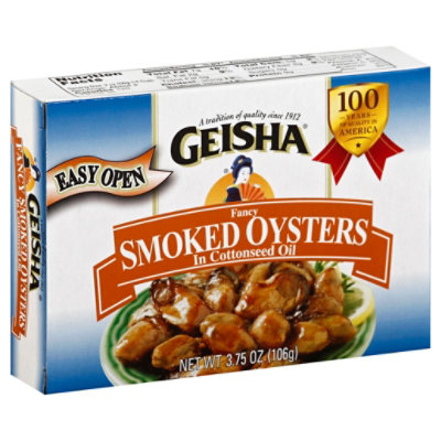 Geisha Oysters Smoked Fancy in Cottonseed Oil - 3.75 Oz - Image 1