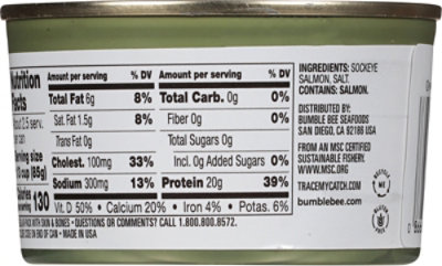 Bumble Bee Salmon Red Wild Alaska - 7.5 Oz - Image 6