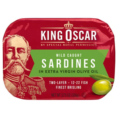 King Oscar Sardines in Extra Virgin Olive Oil Double Layer Omega-3 - 3.75 Oz