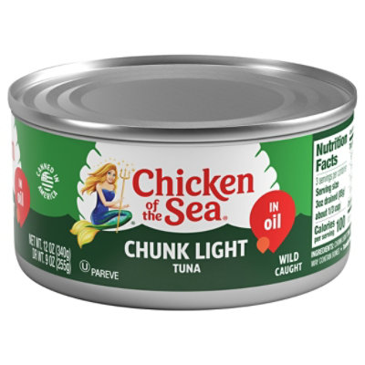 Chicken of the Sea Chunk Light Tuna in Oil Chunk Style - 12 Oz - Image 1