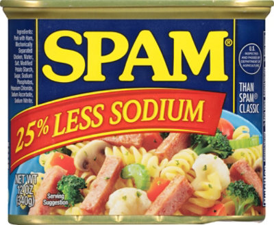 SPAM Classic 25% Less Sodium - 12 Oz