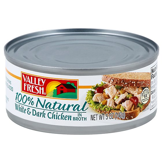 Valley Fresh Chicken White & Dark 100% Natural in water - 5 Oz