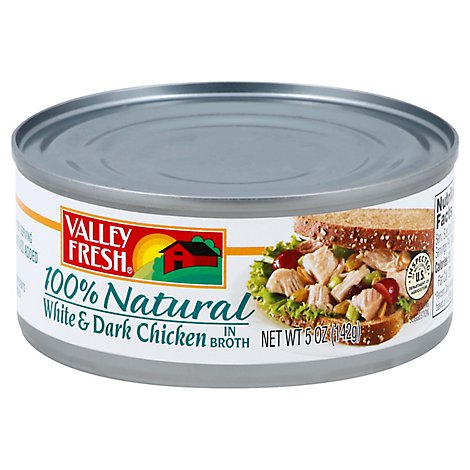 Valley Fresh Chicken White & Dark 100% Natural in water - 5 Oz