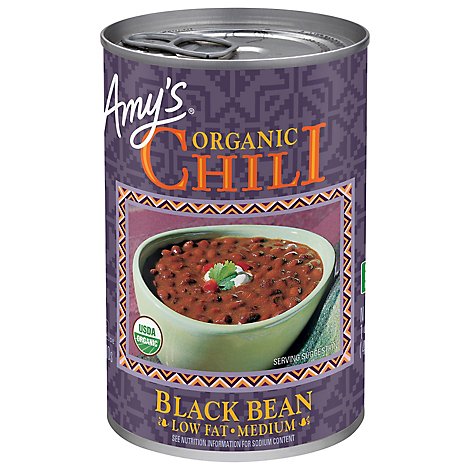 Amys Chili Organic Medium Low Fat Black Bean - 14.7 Oz