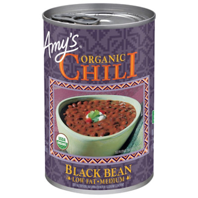 Amys Chili Organic Medium Low Fat Black Bean - 14.7 Oz