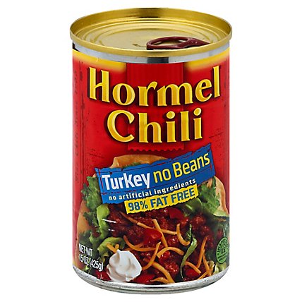 Hormel Chili Turkey No Beans 98% Fat Free - 15 Oz - Image 1