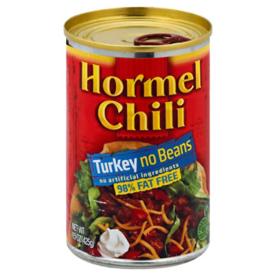 Hormel Chili Turkey No Beans 98% Fat Free - 15 Oz