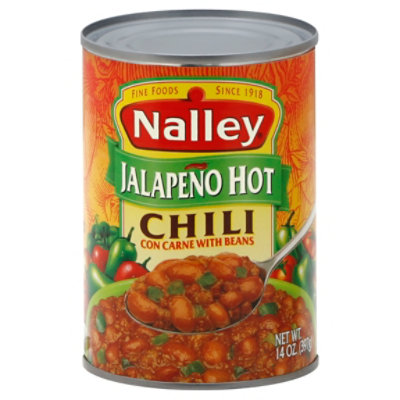 Nalley Chili Con Carne with Beans Jalapeno Hot - 14 Oz
