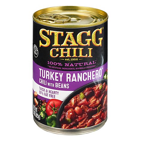 Stagg Chili With Beans Turkey Ranchero 97% Fat Free - 15 Oz