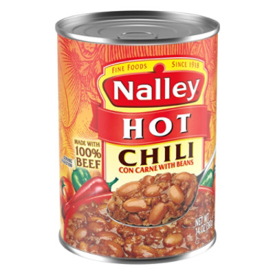 Nalley Hot Chili Con Carne With Beans - 14 Oz