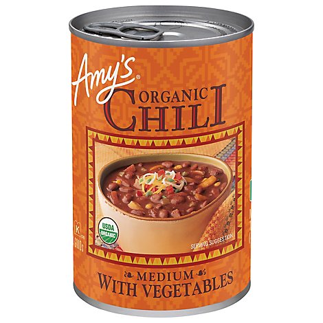 Amys Chili Organic Medium with Vegetables - 14.7 Oz