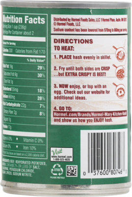 Hormel Mary Kitchen Corned Beef Hash Homestyle 50% Reduced Sodium - 15 Oz - Image 6