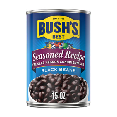 Bush's Seasoned Recipe Black Beans - 15 Oz