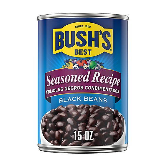 BUSH'S BEST Seasoned Recipe Black Beans - 15 Oz