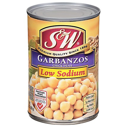 S&W Beans Garbanzo 50% Less Sodium - 15.5 Oz - Image 3