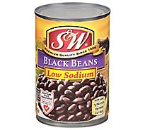 S&W Beans Black 50% Less Sodium - 15 Oz