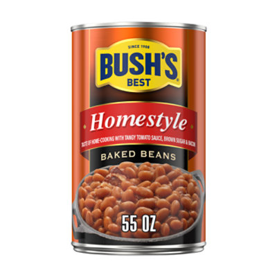 Bushs Beans Baked Homestyle 98% Fat Free - 55 Oz