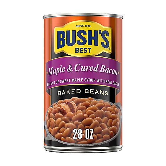 BUSH'S BEST Maple & Cured Bacon Baked Beans - 28 Oz