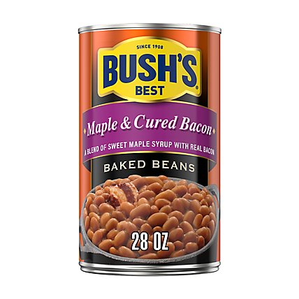 BUSH'S BEST Maple & Cured Bacon Baked Beans - 28 Oz - Image 1