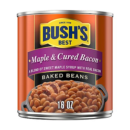 BUSH'S BEST Maple & Cured Bacon Baked Beans - 16 Oz - Image 1