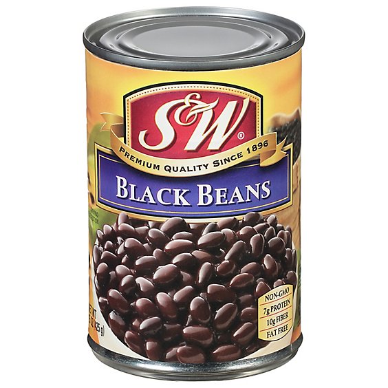 S&W Beans Black - 15 Oz