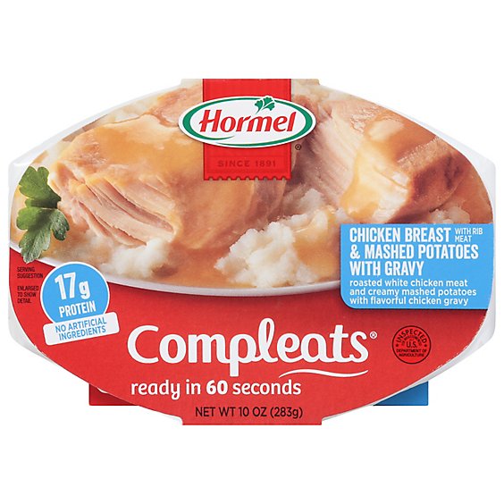 Hormel Compleats Microwave Meals Homestyle Chicken Breast & Gravy with Mashed Potatoes - 10 Oz
