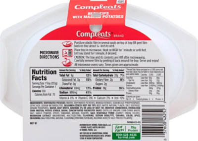 Hormel Compleats Microwave Meals Homestyle Beef Tips & Gravy with Mashed Potatoes - 9 Oz - Image 3