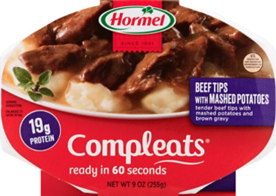 Hormel Compleats Microwave Meals Homestyle Beef Tips & Gravy with Mashed Potatoes - 9 Oz - Image 2