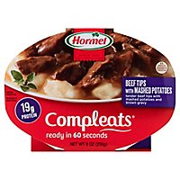 Hormel Compleats Microwave Meals Homestyle Beef Tips & Gravy with Mashed Potatoes - 9 Oz - Image 1