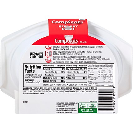 Hormel Compleats Microwave Meals Homestyle Beef Pot Roast - 9 Oz - Image 3