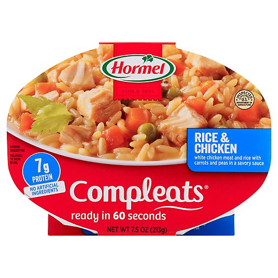 Hormel Compleats Microwave Meals Comfort Classics Rice & Chicken - 7.5 Oz
